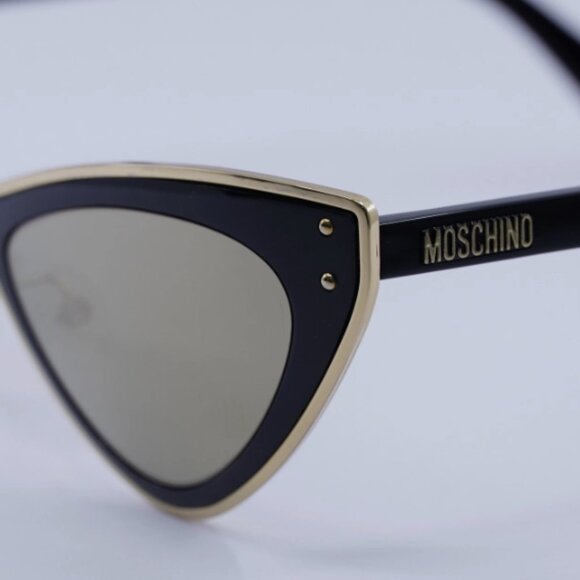 New Moschino MOS051/S 0J5G UE Shiny Black/Gold/Gold Mirror 50-21-150 Sunglasses main image 2